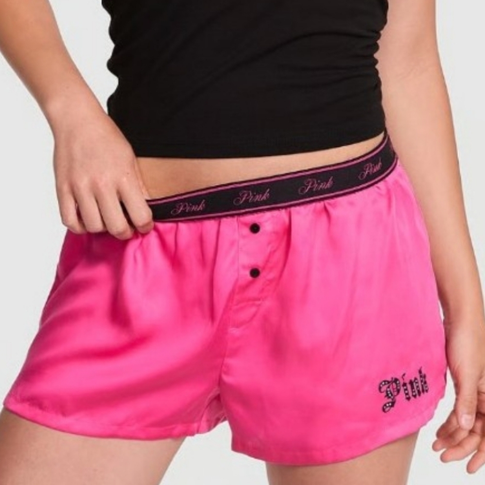 NWT Victorias Secret PINK Silky Sleep Shorts Size XL